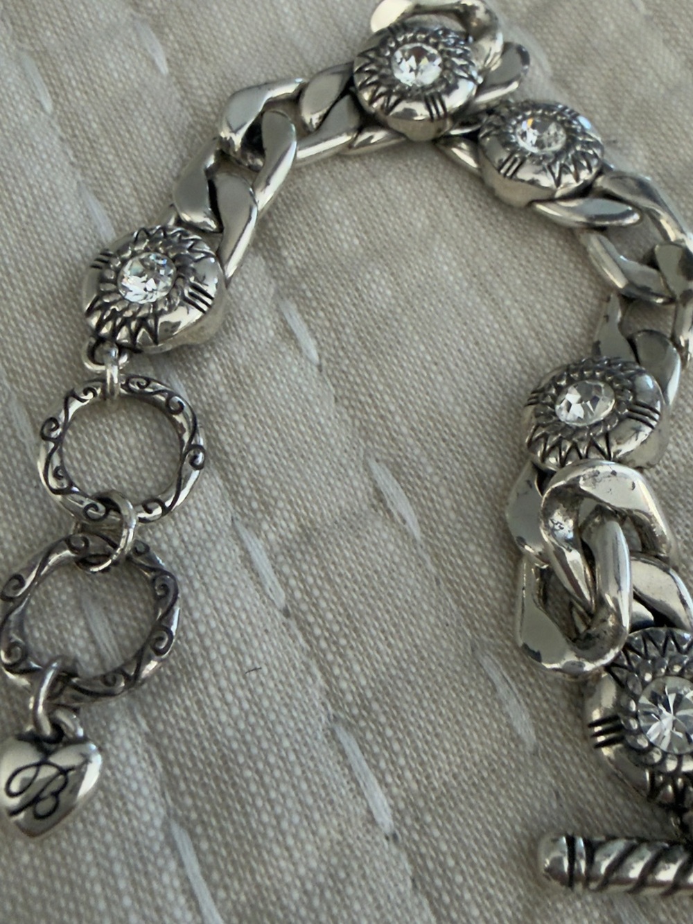 Brighton Bracelet Fortino Cuban flat link silver plated Swarovski crystal - Picture 6 of 8